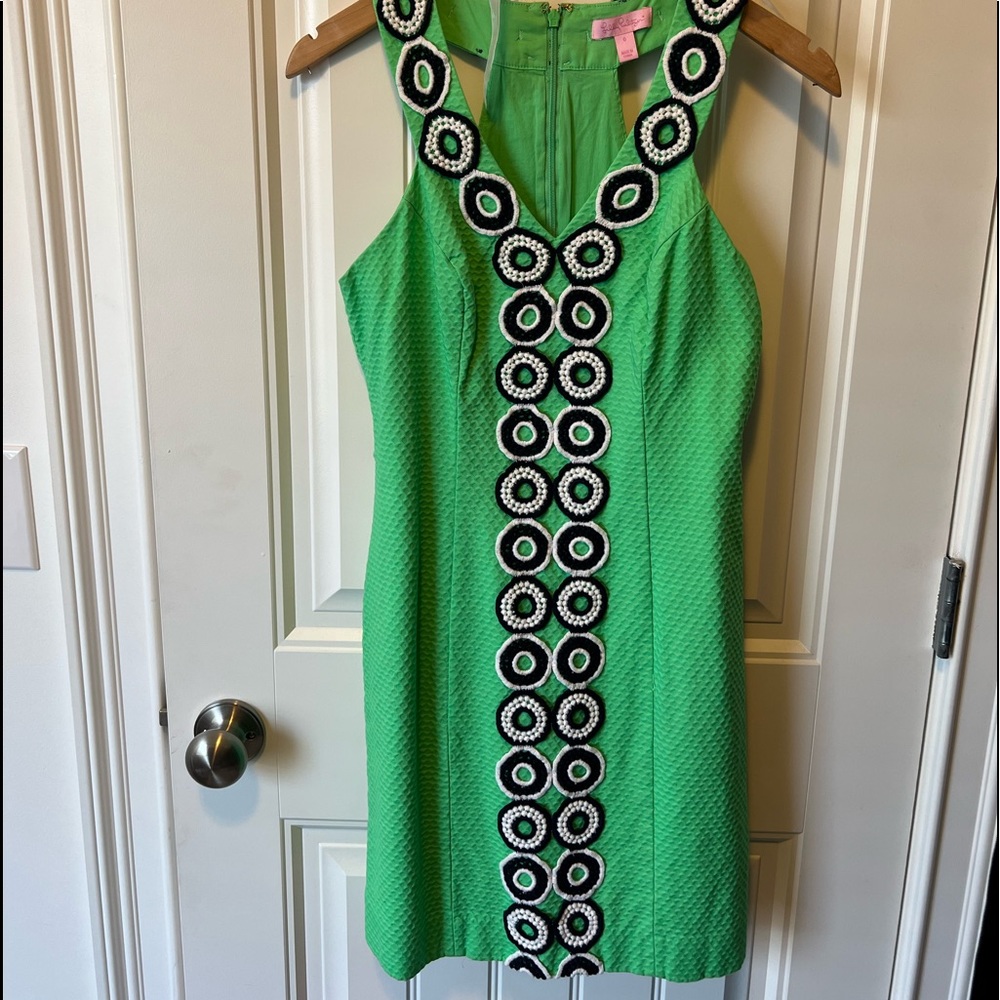Lilly Pulitzer short green “garden party” dress size 0